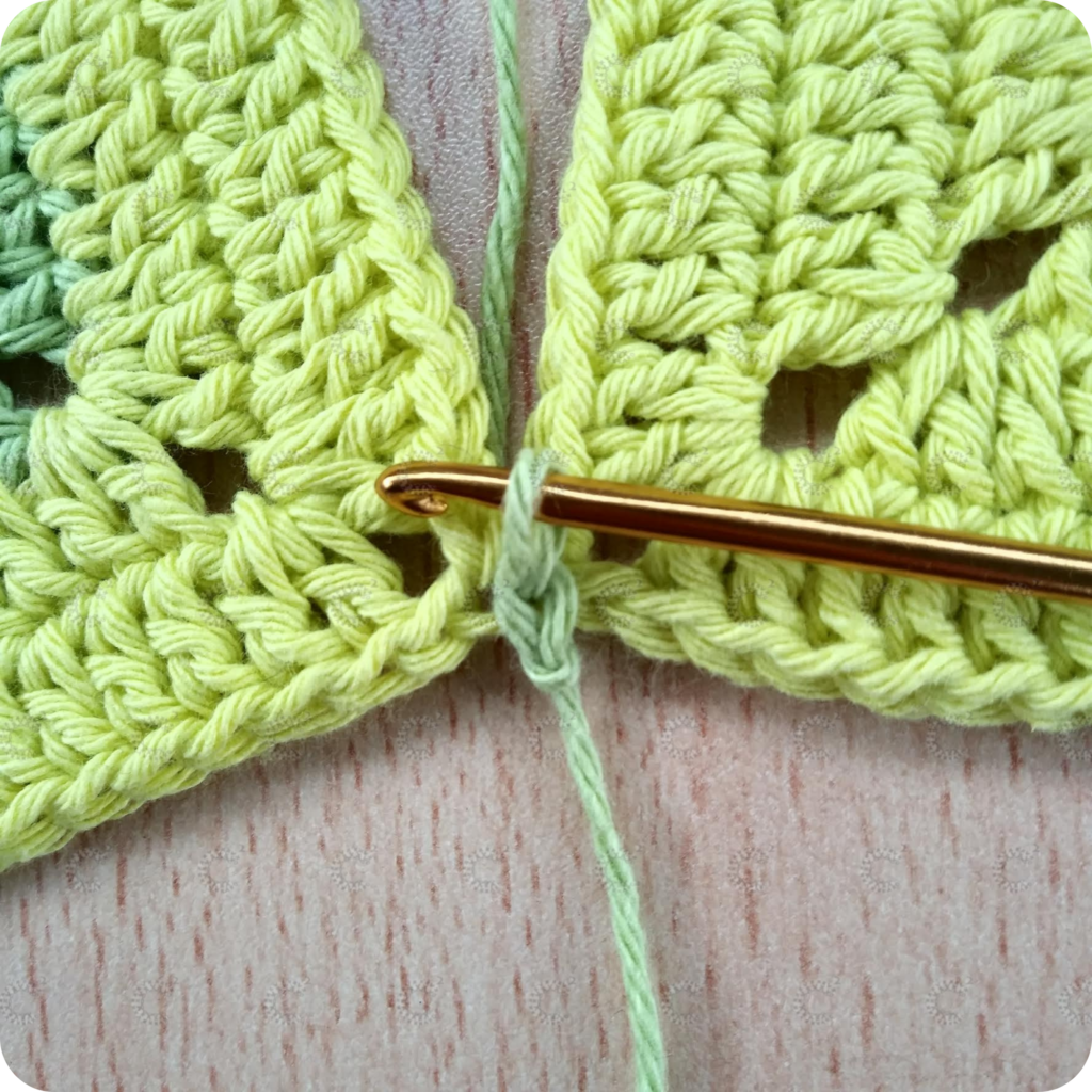 Tejiendo el primer punto enano plano