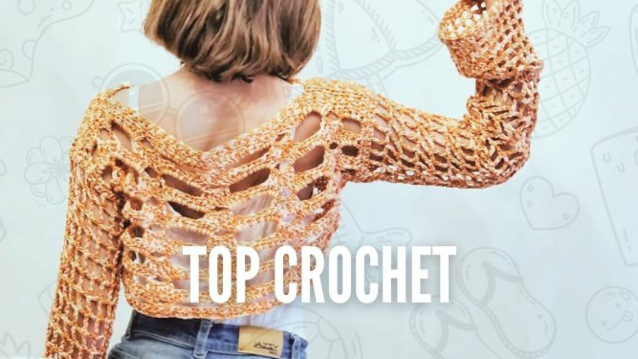 Cómo tejer un top calado con mangas acampanadas - Crochet al cuadrado