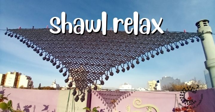 Grey shawl crochet mesh and fans