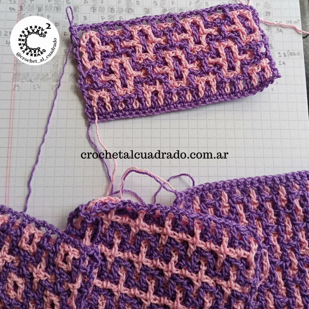 muestra de crochet entrelazado