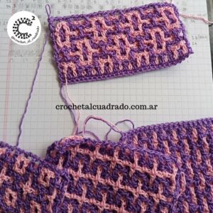 muestra de crochet entrelazado