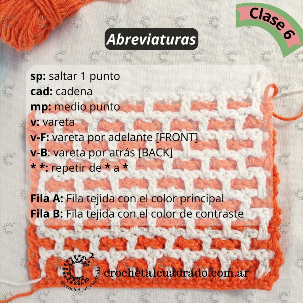 abreviaturas interlocking crochet