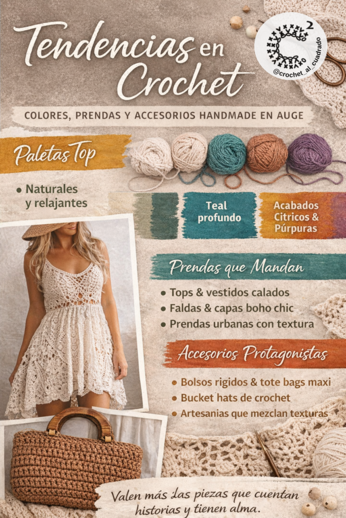 Tendencias en crochet: colores, prendas y accesorios artesanales que marcan el estilo actual