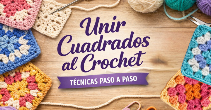 Distintas técnicas para unir cuadrados al crochet de forma prolija y pareja
