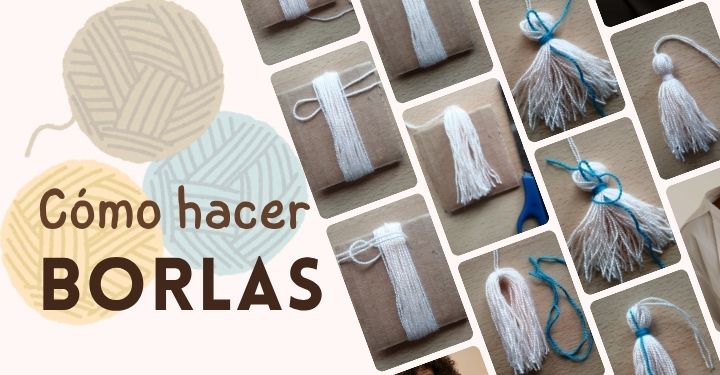 Cómo hacer una borla de hilo o lana paso a paso para decorar chales y tejidos